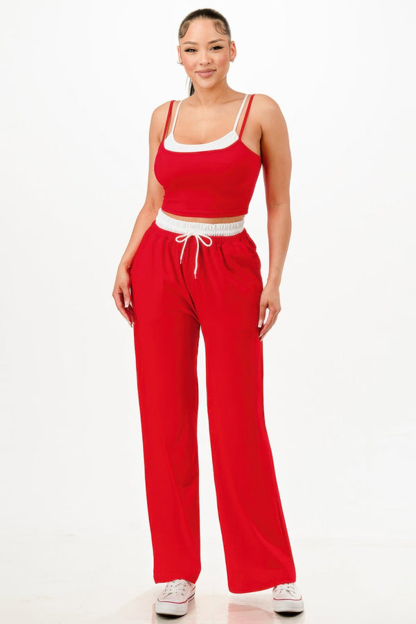 Tank Top And Sweatpants Set - Set - SmartBuyApparel