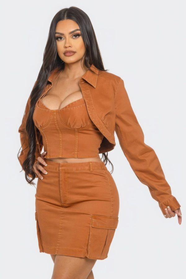 Three - Piece Skirt Set - Women's set - SmartBuyApparel