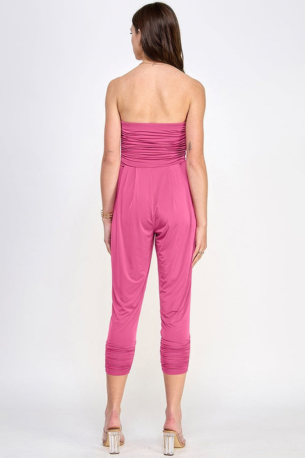 Tube Top shirring Jumpsuit - Jumpsuit - SmartBuyApparel