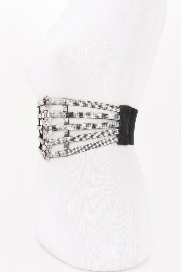 Wide Rhinestone Waist Belt - | SmartBuyApparel
