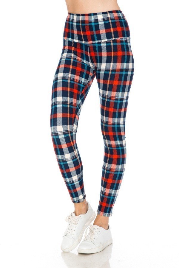 Yoga Style Banded Lined Tie Dye Printed Knit Legging With High Waist - Leggings - SmartBuyApparel